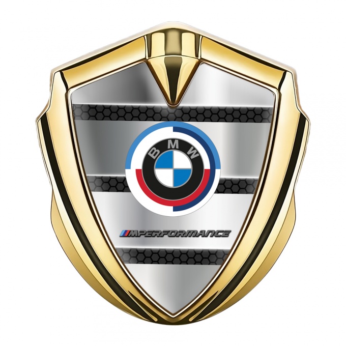 BMW Self Adhesive Bodyside Emblem Gold Hex Plates M Performance