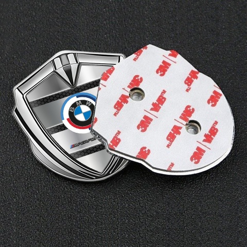 BMW Self Adhesive Bodyside Emblem Silver Hex Plates M Performance