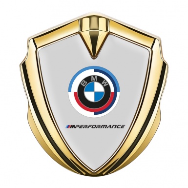 BMW Bodyside Badge Self Adhesive Gold Grey Base M Performance