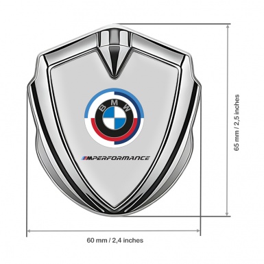 BMW Bodyside Badge Self Adhesive Silver Grey Base M Performance