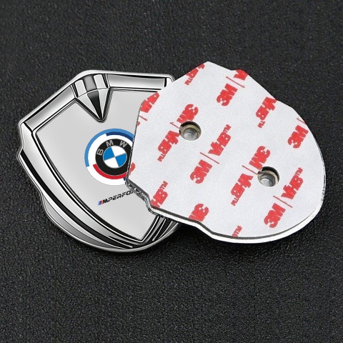 BMW Bodyside Badge Self Adhesive Silver Grey Base M Performance