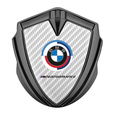 BMW Tuning Emblem Self Adhesive Graphite White Carbon M Performance