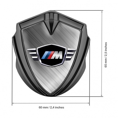 BMW M Power Fender Metal Domed Emblem Graphite Winged Logo Edition