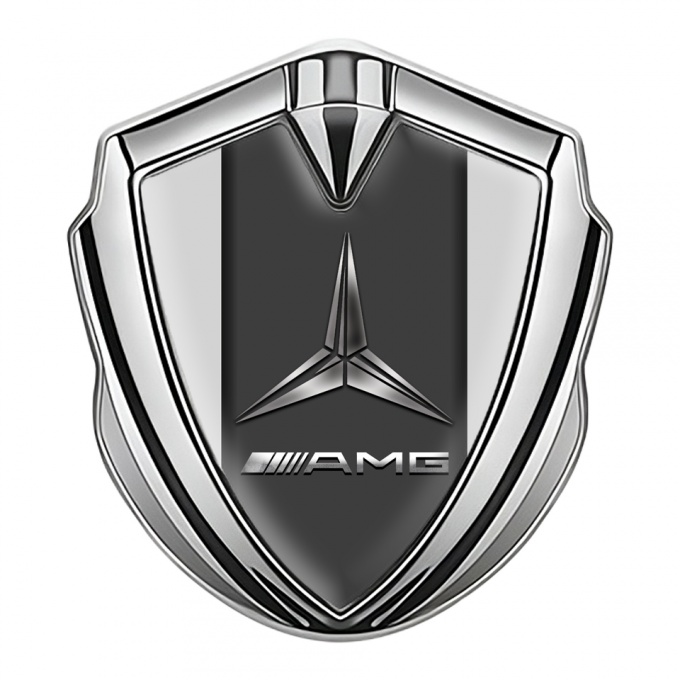 Mercedes AMG Trunk Metal Emblem Badge Silver Grey Base Center Pilon