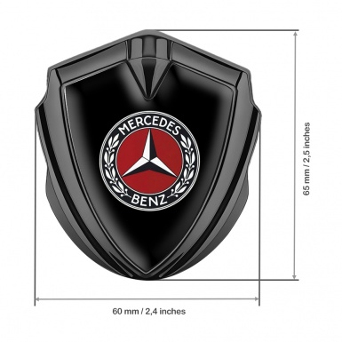 Mercedes Benz Self Adhesive Bodyside Emblem Graphite Black Red Circle