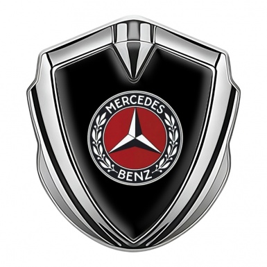 Mercedes Benz Self Adhesive Bodyside Emblem Silver Black Red Ring