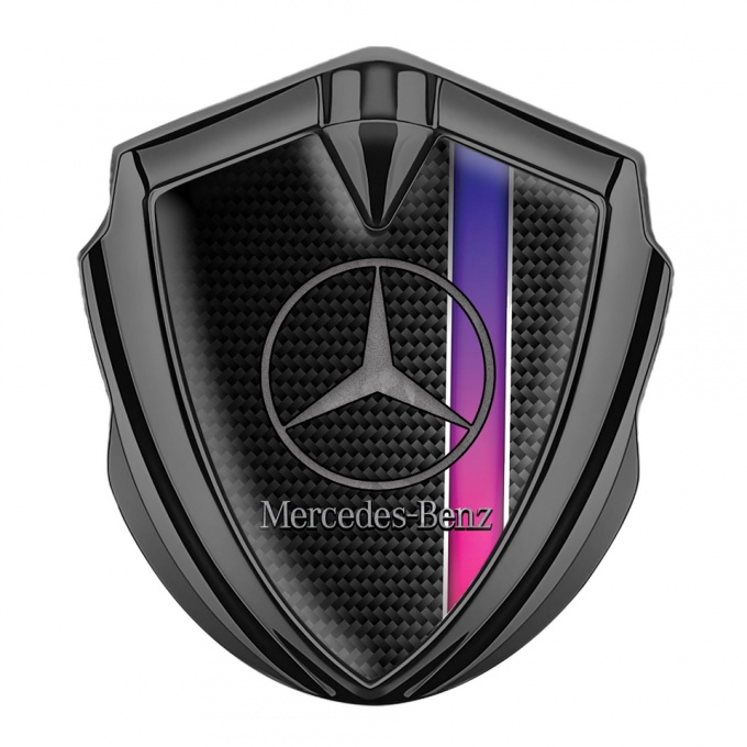 Mercedes Benz Bodyside Domed Emblem Graphite Black Carbon Color Stripe