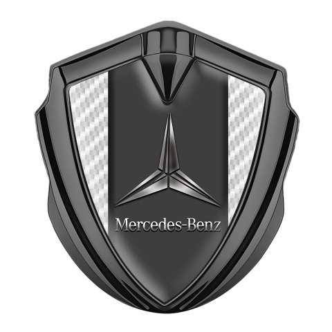 Mercedes Benz Tuning Emblem Self Adhesive Graphite White Carbon Design