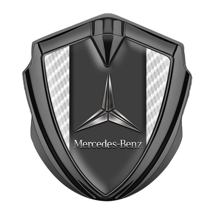 Mercedes Benz Tuning Emblem Self Adhesive Graphite White Carbon Design