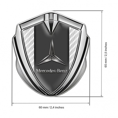 Mercedes Benz Tuning Emblem Self Adhesive Silver White Carbon Design