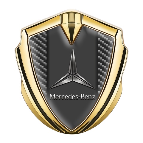 Mercedes Benz Fender Emblem Badge Gold Dark Carbon Metallic Logo