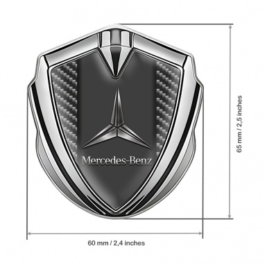 Mercedes Benz Fender Emblem Badge Silver Dark Carbon Metallic Logo