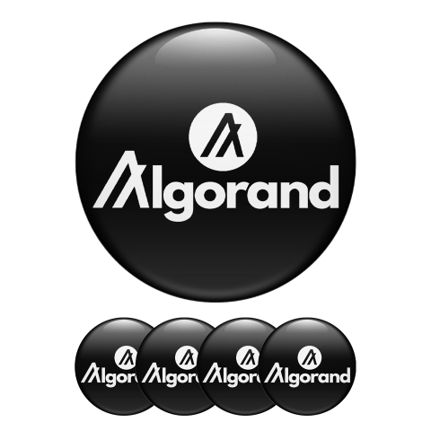 Algo Algorand Crypto Domed Stickers Black