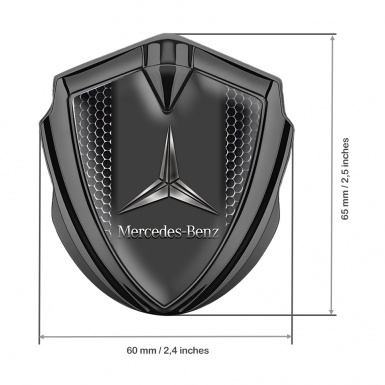 Mercedes Benz Trunk Emblem Badge Graphite Dark Grate Metallic Logo