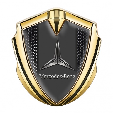 Mercedes Benz Trunk Emblem Badge Gold Dark Grate Metallic Logo