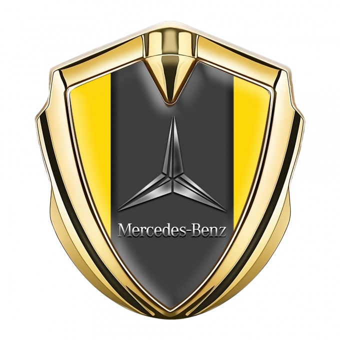 Mercedes Benz Self Adhesive Bodyside Emblem Gold Yellow Base Design