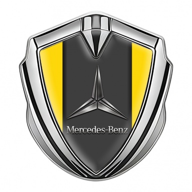 Mercedes Benz Self Adhesive Bodyside Emblem Silver Yellow Base Design