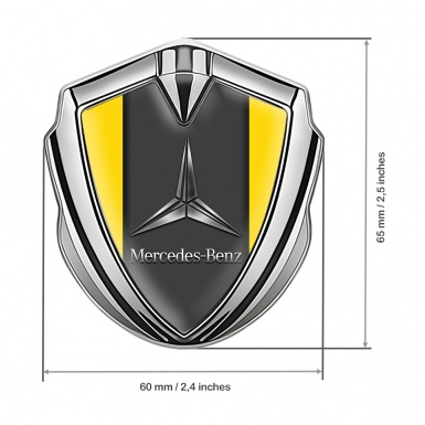 Mercedes Benz Self Adhesive Bodyside Emblem Silver Yellow Base Design