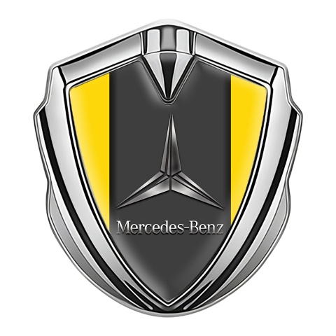 Mercedes Benz Self Adhesive Bodyside Emblem Silver Yellow Base Design