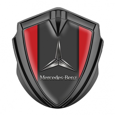 Mercedes Benz Metal Emblem Self Adhesive Graphite Red Base Metallic Logo