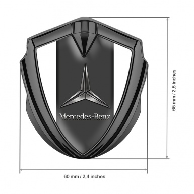 Mercedes Benz 3D Car Metal Domed Emblem Graphite White Base Metallic Logo