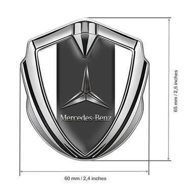 Mercedes Benz 3D Car Metal Domed Emblem Silver White Base Metallic Logo