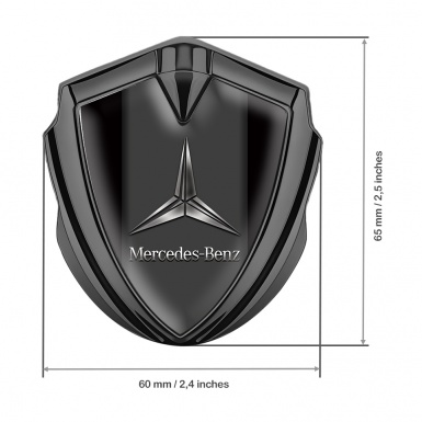 Mercedes Benz Bodyside Domed Emblem Graphite Black Base Metallic Logo