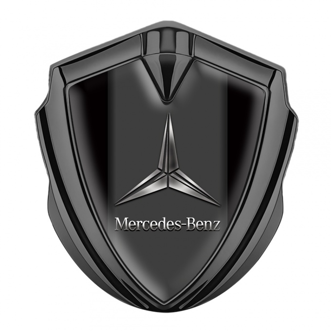 Mercedes Benz Bodyside Domed Emblem Graphite Black Base Metallic Logo