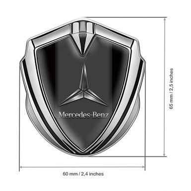 Mercedes Benz Bodyside Domed Emblem Silver Black Base Metallic Logo