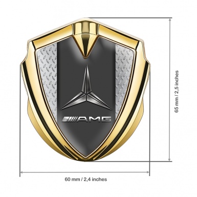 Mercedes AMG Bodyside Badge Self Adhesive Gold Metal Floor Base