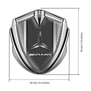 Mercedes AMG Tuning Emblem Self Adhesive Silver Metal Sheet Edition