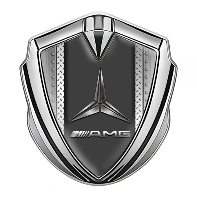 Mercedes AMG Tuning Emblem Self Adhesive Silver Metal Sheet Edition