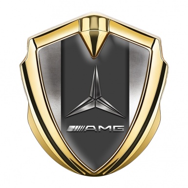 Mercedes AMG Fender Emblem Domed Badge Gold Metal Surface Design