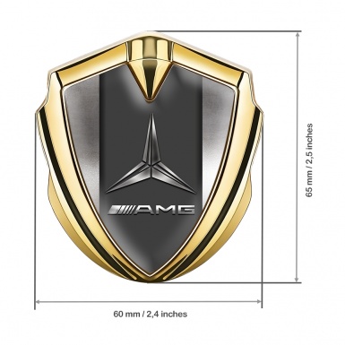 Mercedes AMG Fender Emblem Domed Badge Gold Metal Surface Design