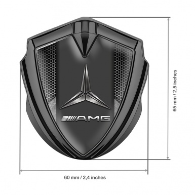 Mercedes AMG Bodyside Domed Emblem Graphite Hexagon Base Metallic Logo