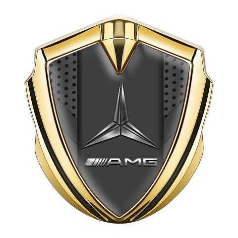 Mercedes AMG Fender Emblem Badge Gold Dark Grate Grey Elements