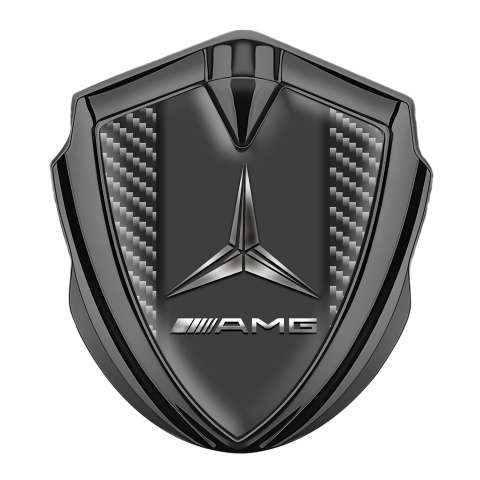 Mercedes AMG Trunk Domed Emblem Badge Graphite Dark Carbon Metallic Logo