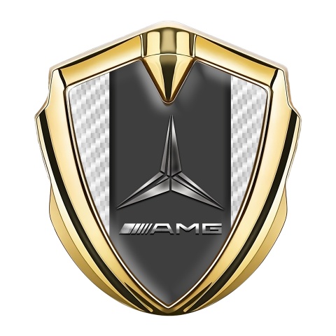 Mercedes AMG Trunk Metal Emblem Badge Gold White Carbon Metallic Logo