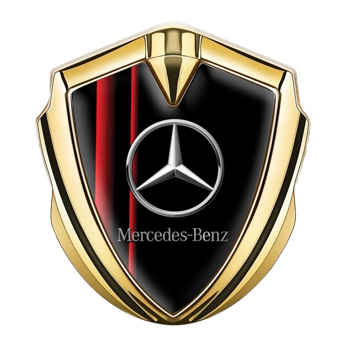 Mercedes Benz Self Adhesive Bodyside Emblem Gold Black Red Sport Line