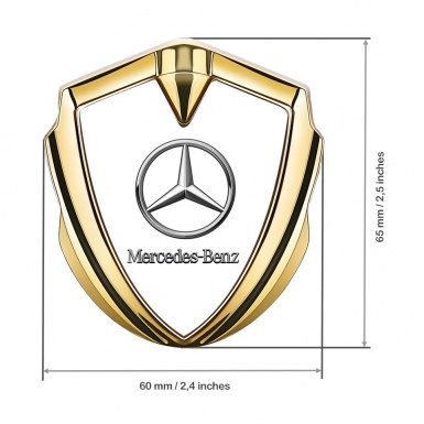 Mercedes Benz Bodyside Domed Emblem Gold White Foundation Edition