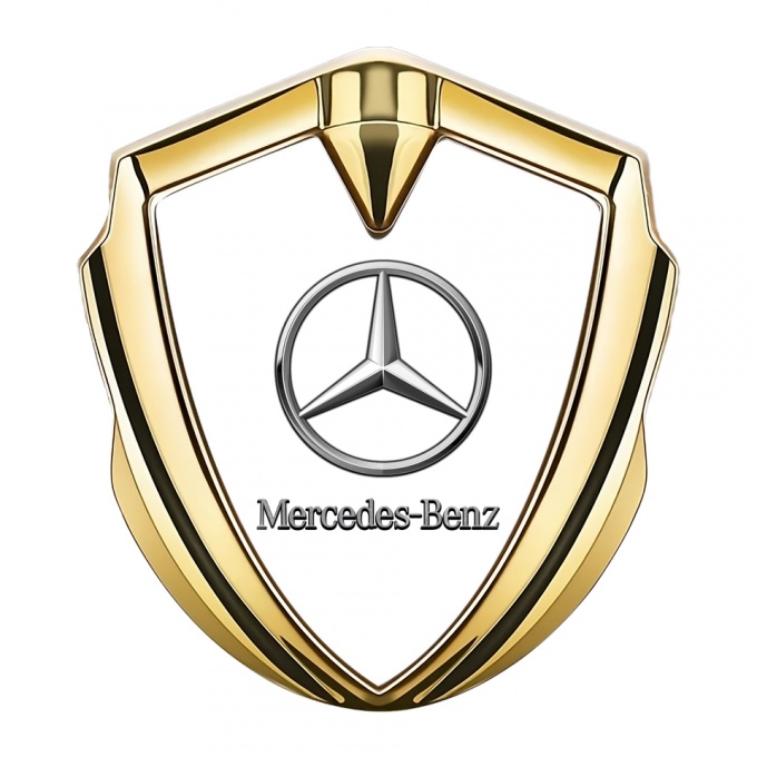 Mercedes Benz Bodyside Domed Emblem Gold White Foundation Edition