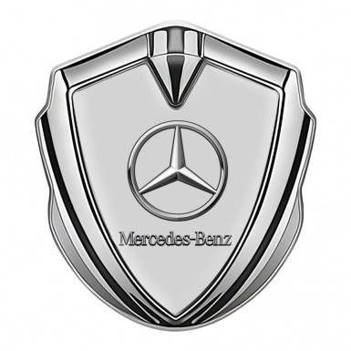 Mercedes Benz Tuning Emblem Self Adhesive Silver Grey Foundation Design