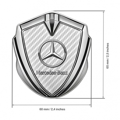 Mercedes Benz Fender Metal Domed Emblem Silver White Carbon Variant