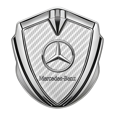 Mercedes Benz Fender Metal Domed Emblem Silver White Carbon Variant