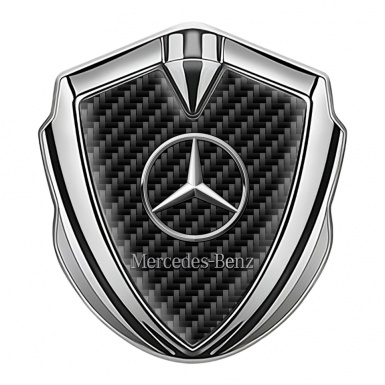 Mercedes Benz Trunk Metal Emblem Badge Silver Dark Carbon Chrome Symbol