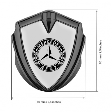 Mercedes Benz Self Adhesive Bodyside Emblem Graphite Grey Base Laurel Ring