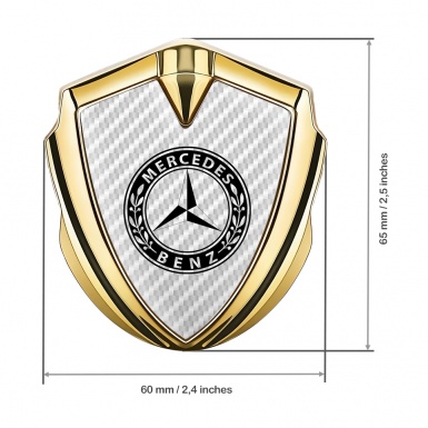 Mercedes Benz Fender Emblem Badge Gold White Carbon Black Laurel Ring