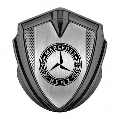 Mercedes Benz Bodyside Domed Emblem Graphite Alloy Pilon Black Laurel Rim