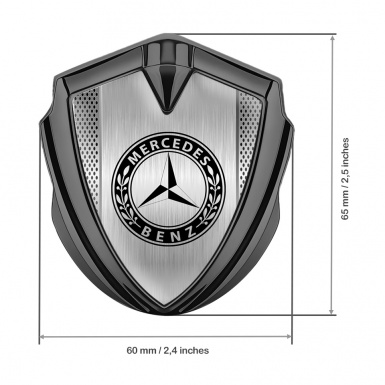 Mercedes Benz Bodyside Domed Emblem Graphite Alloy Pilon Black Laurel Rim