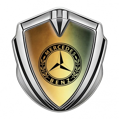 Mercedes Benz Bodyside Badge Self Adhesive Silver Copper Gradient Laurel